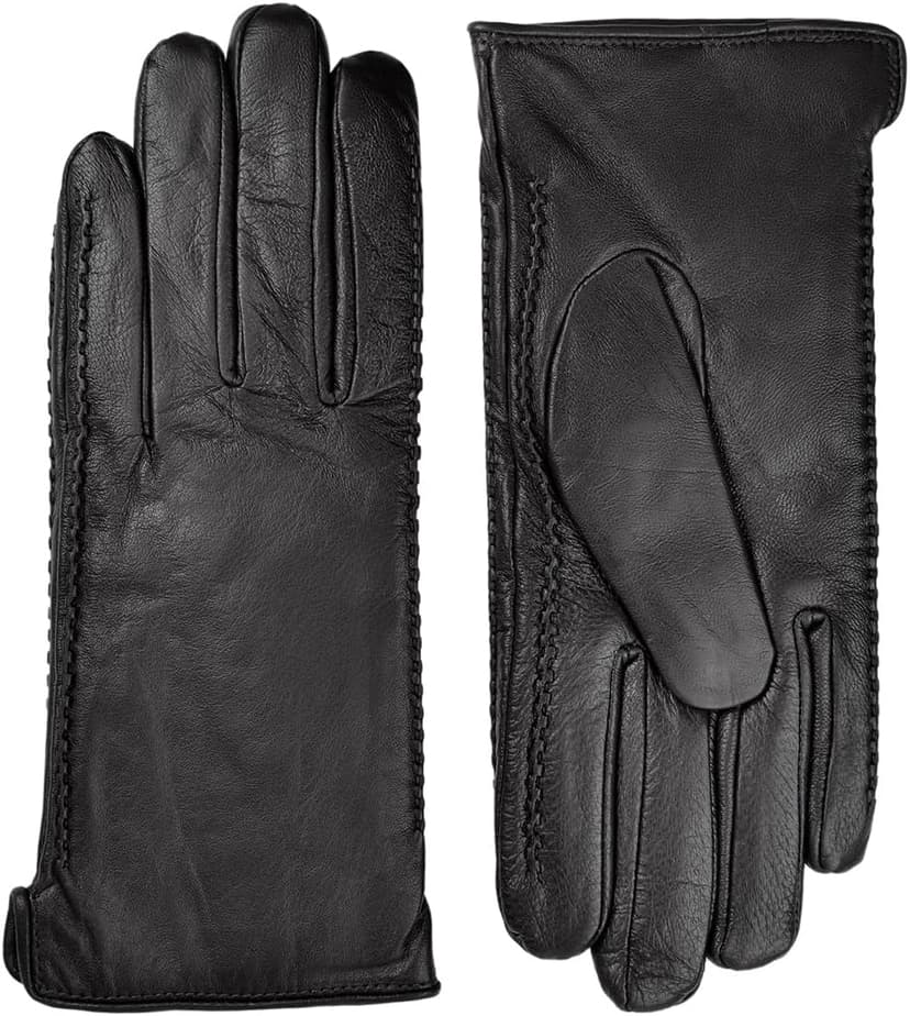 Harssidanzar Womens Winter Warm Lining Lambskin Leather Gloves Touchscreen Texting Warm Driving Gloves HL001US