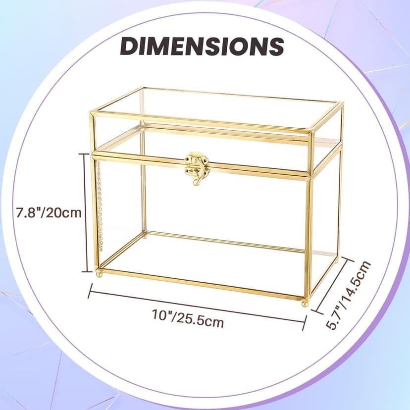MAOPINER Single Automatic Watch Winder with Japanese Mabuchi Quiet Motor & 10 x 5.7 x 7.8 inch Vintage Gold Glass Jewelry Box