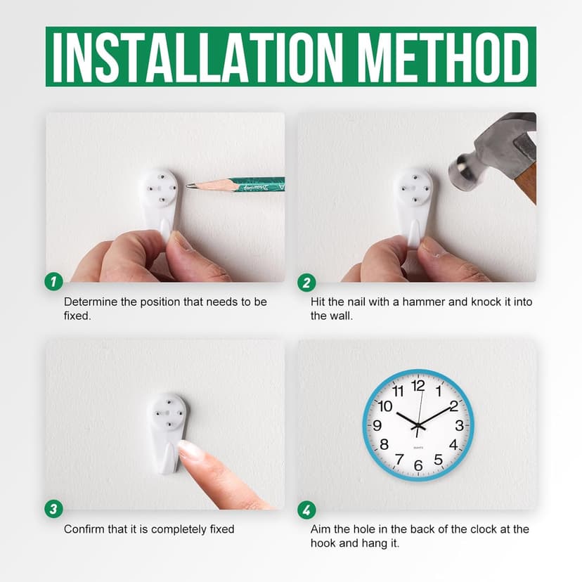 Wall Clock Non-Ticking Silent Quartz Movement Decor Clock Modern Simple Style Round Plastic Wall Clocks for Home/Office/School/Living Room/Bedroom/Kitchen (Blue, 12 Inch)