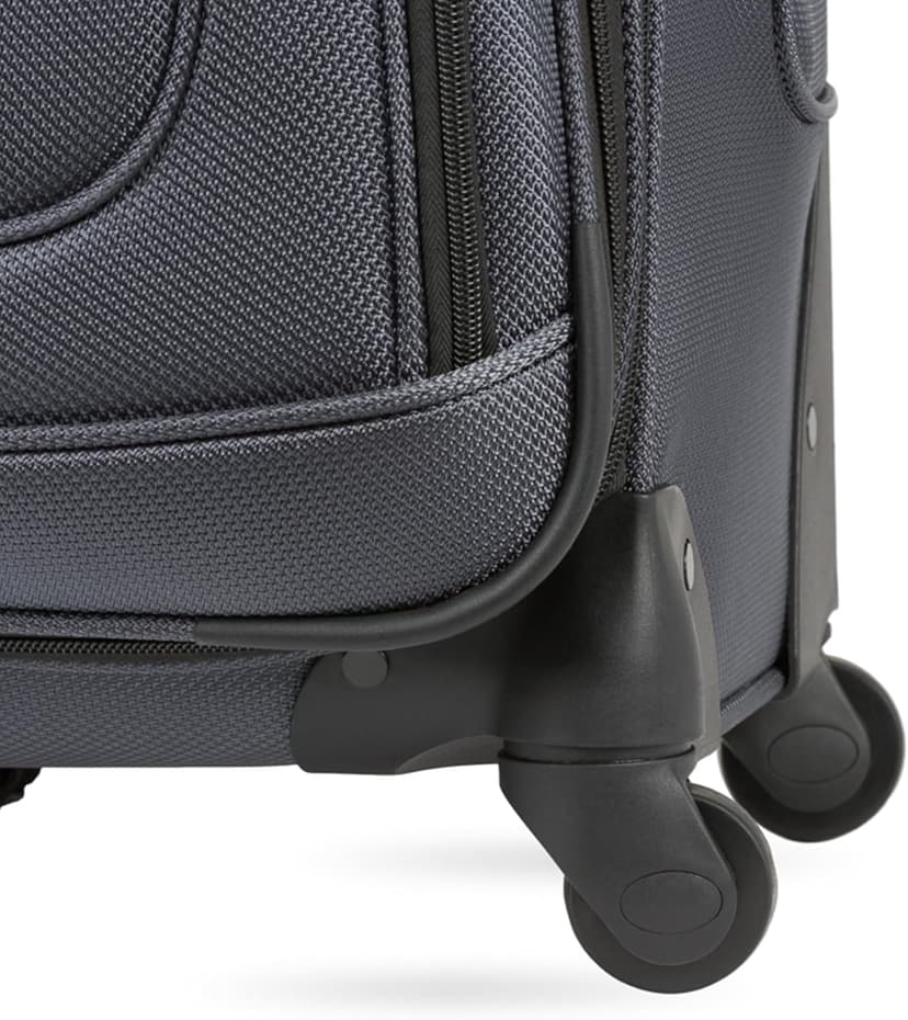 SwissGear Sion Softside Expandable Luggage – Large Checked Suitcase with 360 Degree Wheels & Retractable Handle – 29 Inch, Perfect for 7-9 Night Trips – Dark Gray