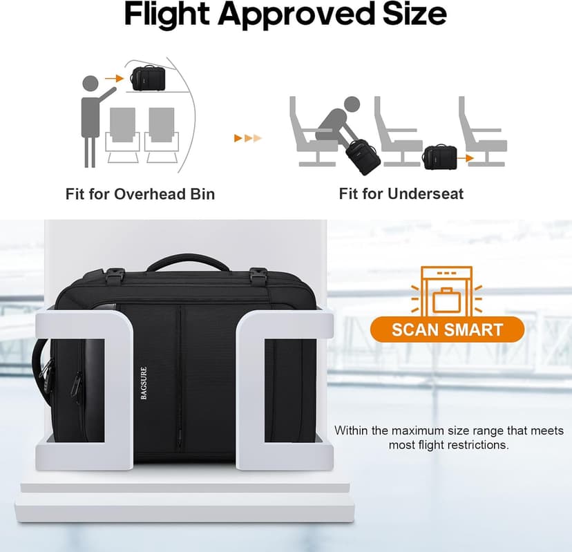 Bagsure Travel Backpack Carry On Backpack 42L Flight Approved, Expandable Laptop Backpack with Packing Cubes & Shoe Pocket, Water Resistant Luggage Backpack for Men Women, TSA Approved, Large Backpack