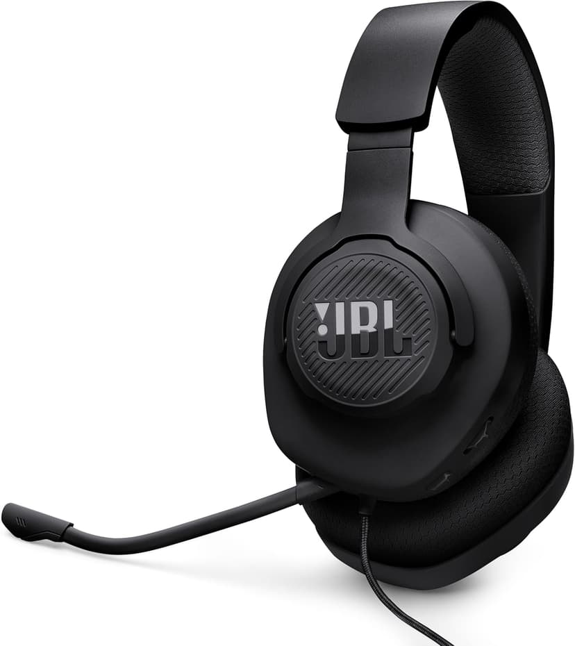 JBL Quantum 100M2 - Wired Over-Ear Gaming Headset with omnidirectional, Detachable mic with Mute Option and Fabric-Covered Memory Foam Ear Cushions, Compatible with All Platforms (Black)