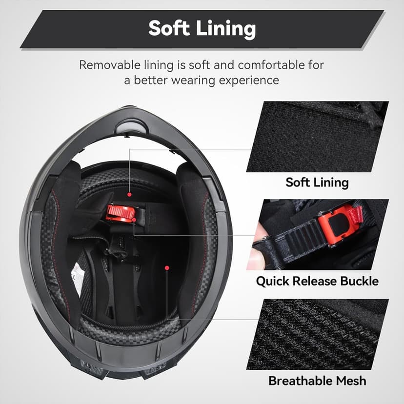 Adult Modular Motorcycle Helmets, DOT Approved Flip up Dual Visor Full Face Helmet for Men Women Moto ATV UTV Snowmobile ADV Four Wheeler Street Bike with Gloves & Mask