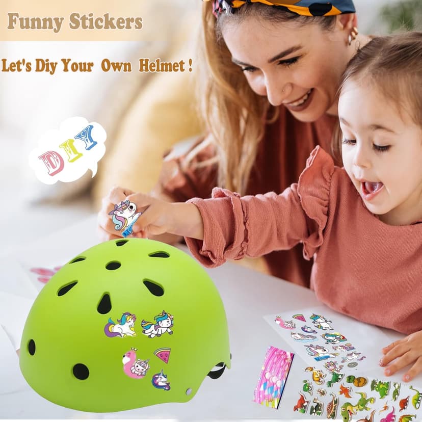 FOOKCIAN Kids Helmet,Toddler Skateboard Helmets for Ages 2-3-5-8-14 Years Boys Girls with Knee and Elbow Pads Wrist Guards fit Roller Skates,Skateboarding,Skating Scooter Adjustable Kids Helmet