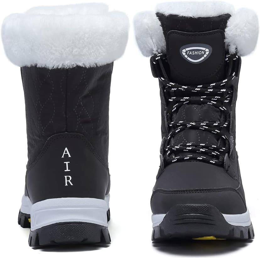 ziitop Womens Snow Boots Warm Fur Lined Winter Boots Anti Slip Ankle Boots Mid Calf Snowboots Waterproof and Cold-Resistant Outdoor Walking Shoes for Women Ladies Girls