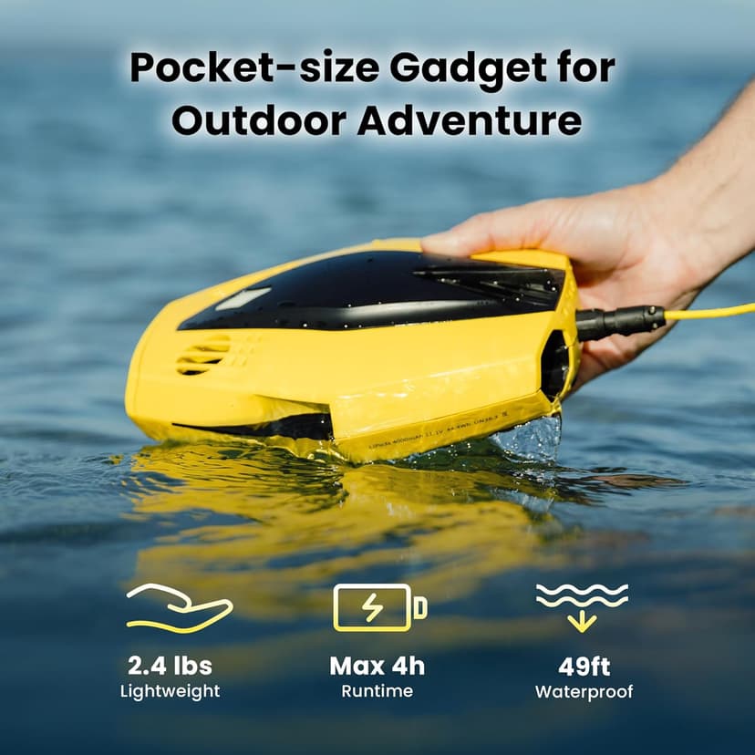 Chasing Dory Underwater Drone - Palm-Sized 1080p Full HD Underwater Drone with Camera for Real Time Viewing, APP Remote Control Purple (Yellow)