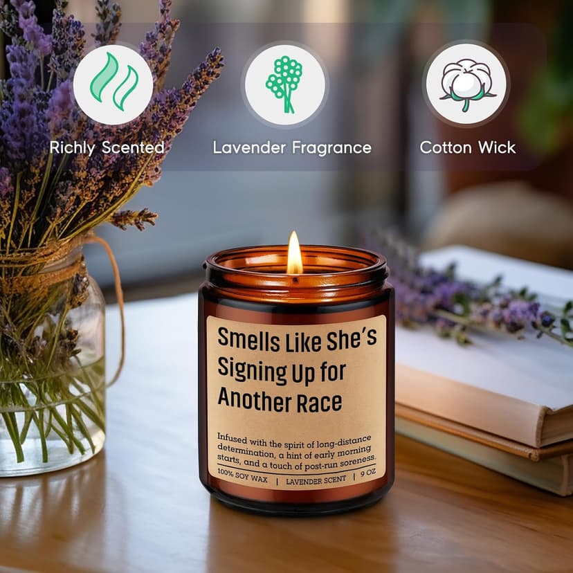 Track and Field, Cross Country, 5K Run, Half Marathon Essentials, Christmas, Birthday, Running Gifts for Marathon Runner, Mom GSPY Candle, Gifts for Runners, Running Accessories for Women, Female, Girl B0FD9S4K1G