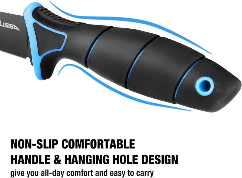 FLISSA Fillet Knife Set, Boning Knife & Bait Knives with Sharpener, Protective Sheath, Belt Clip, Non-Slip Handle, Portable Pouch & Corrosion Resistant Coating Blade, for Fresh or Saltwater (4-Piece)