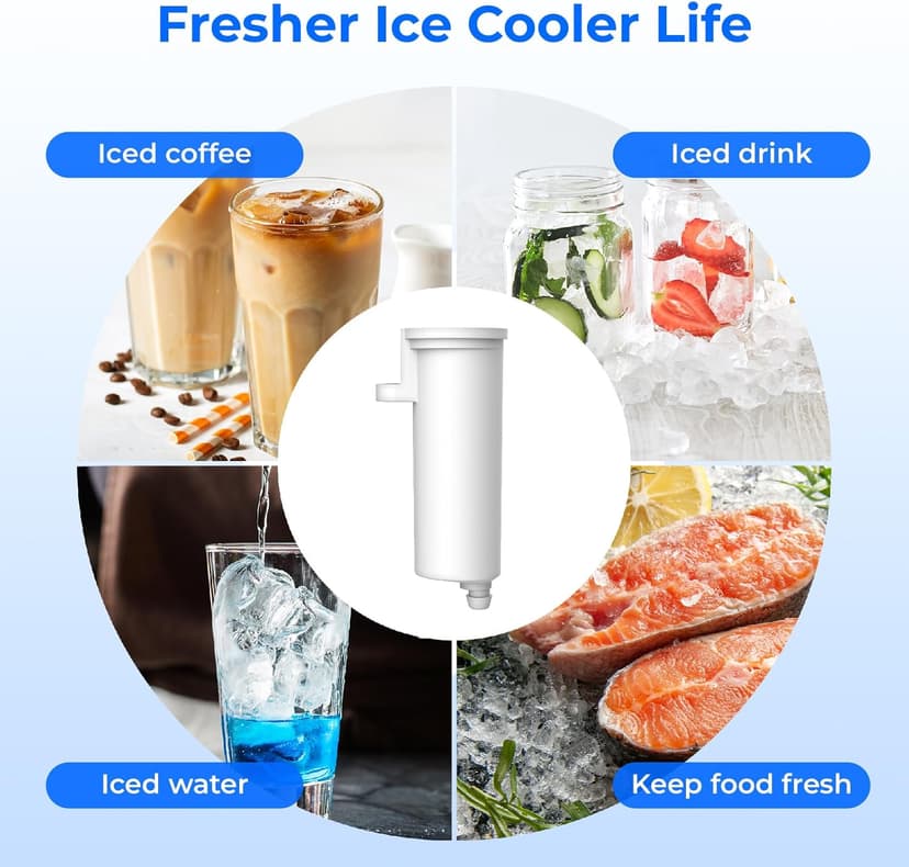 Waterdrop C33 Ice Maker Water Filter, Replacement for GE® Profile Opal Nugget Ice Maker Filter, P4INKFILTR, with Ring Pull, NSF 42&372 Certified, 3 Pack