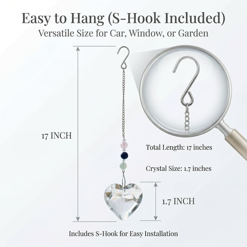 Hegelda Birthday Gifts for Women, Mom, Friend - Mothers Day Inspirational Gifts for Friends Her Coworkers Girlfriend Wife Mom Daughter Sister Aunt - Healing Crystals Heart Suncatcher for Window B0GH77WFSD