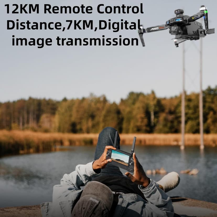 AE60 Ultra Drones with Camera for adults 4K Video Recording and 8K Photo Resolution, 3-Axis Gimbal,7.5 Miles Long Range, 7.2" Touch Screen Remote, 360 Laser Obstacle Avoidance, GPS Return Home, Airdrop Function Professional Quadcopter (Carbon Fiber, 3 Batteries + 64GB TF Card + Pad)