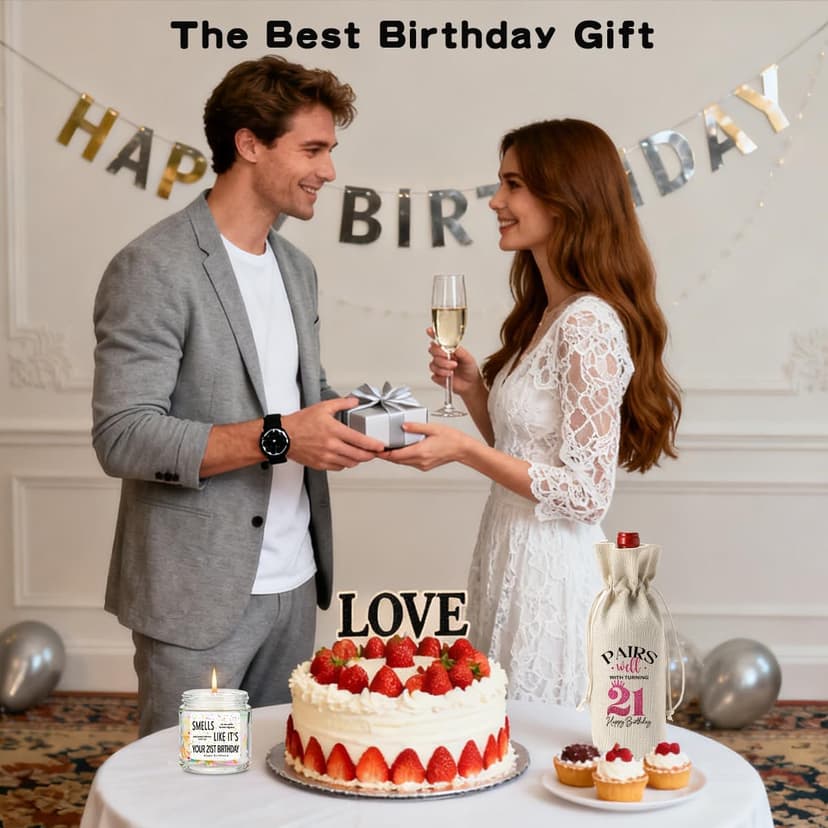 21st Birthday Gifts for Her Him 21 Year Old 21st Birthday Decorations for Men Wine Bag And Candle Happy Anniversary Party Supplies Decorations - Back in 2005