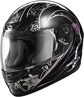 TCMT Size-S Full Face Motorcycle Helmet for Adults Men Women, Lightweight Polycarbonate Street Bike Dirt Bike Helmet with Anti-Scratch Mirror Shield and Removable Liner, DOT Approved