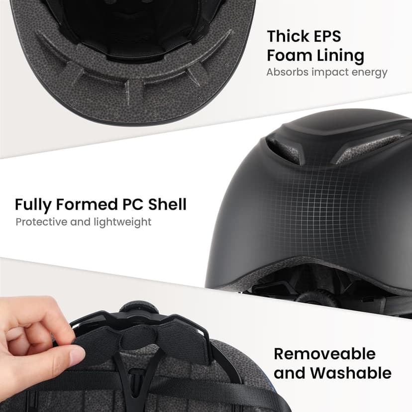 Horse Riding Helmet for Adult：Adjustable Equestrian Helmet with Ventilation for Men & Women - Lightweight Safety Headgear for Outdoor Riding (Fits 22"-24" / 56-61cm)
