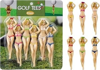 3 inch Plastic Tee, Golf Practice Novelty Tees, White Elephant Stocking Stuffer Gifts for Him, Golfer Fun Gift, 6 per Set KOFULL Golf Tees, Funny Golf Tees for Golf Gifts, Golf Accessories for Men B07RNY735R