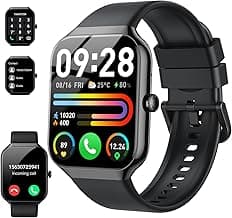 Smart Watch(Answer/Make Call), 1.96" HD Smartwatch for Men Women, 2025 Fitness Watch with 110+ Sport Modes/Heart Rate/Sleep Monitor/Pedometer, IP68 Waterproof Fitness Activity Tracker for Android iOS