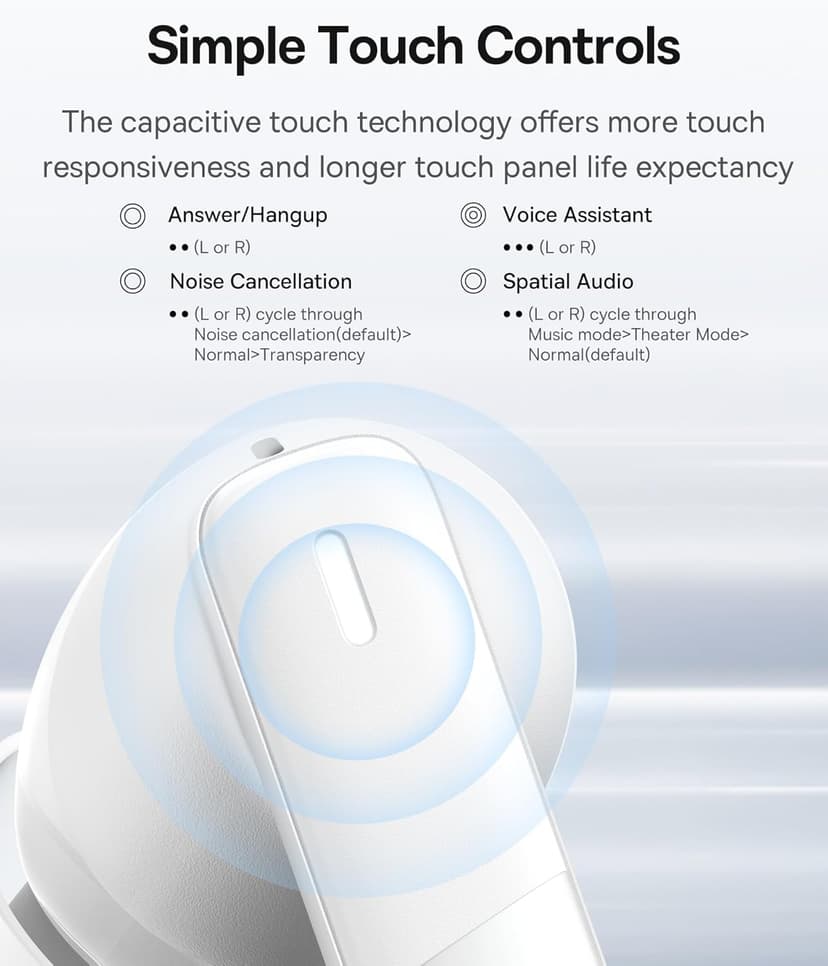 Baseus E20 True Wireless Earbuds, 12mm Drivers with Powerful Bass, 33H Long Playtime, IPX5 Water-Resistant, 2 ENC Mics for Clear Calls, Bluetooth 5.3 Headphones in-Ear Ear Buds