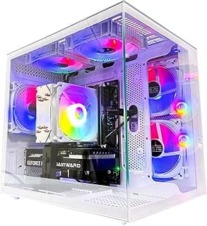 suevery High End Desktop Computer | Ryzen 7 5700X + RTX 5060 8G | 32GB DDR4 + 1TB SSD | WIFI6| Streaming Office VR Home Video 5K Editing Gaming PC