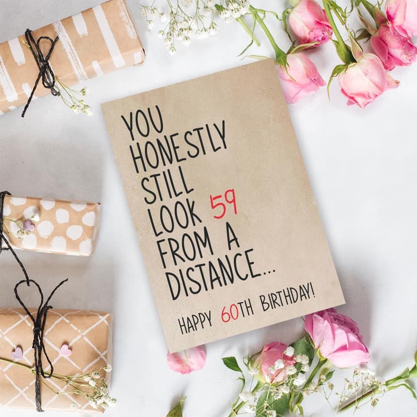 Funny 60 Year Old Birthday Card, Humorous 60th Birthday Card for Dad Mom Husband Wife Grandpa Grandma Friend, Ideal Born In 1965 Card for Him Her