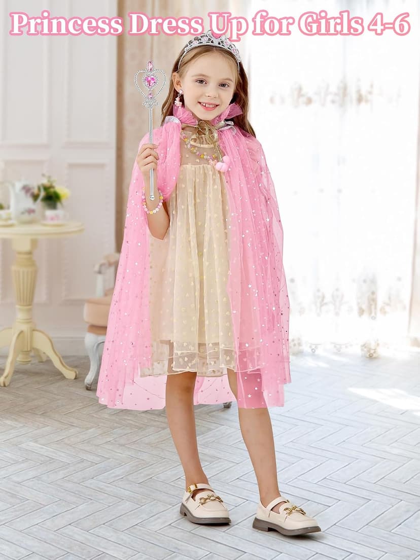Toddler Dress Up Clothes with Accessories, Princess Toy for Kids Birthday Gift Light Up Princess Dress Up for Girls 3 4 5 6 Years Old B0F1N78G97