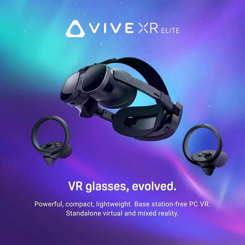 HTC Vive XR Elite with Deluxe Pack — Mixed Reality and PC VR Headset + Controllers