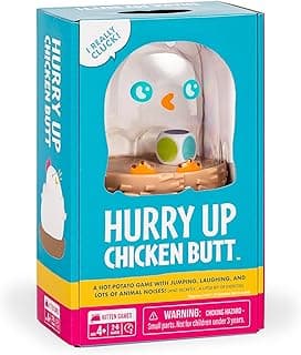 Exploding Kittens Hurry Up Chicken Butt 2-6 Players - Ages 4+ - 2 Minutes to Play - Hot Potato Style Card Game - Fun Card Game, Family Game Night, Creative Kids Game