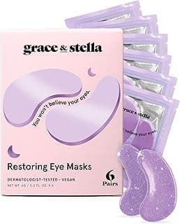 Restoring Gel Under Eye Masks with Hyaluronic Acid - Birthday Gifts for Women, Bachelorette Party Favors (Purple, 6 Pairs) grace & stella Retinol Under Eye Patches for Puffy Eyes B0D5YQV86X