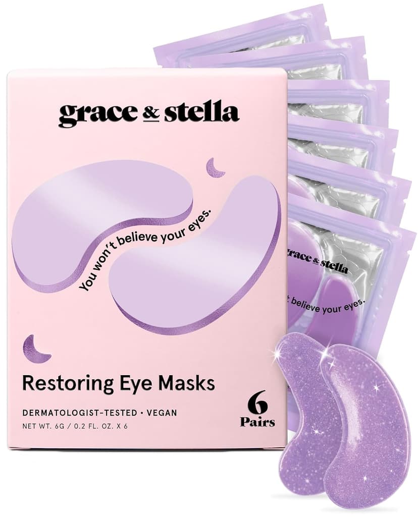 Restoring Gel Under Eye Masks with Hyaluronic Acid - Birthday Gifts for Women, Bachelorette Party Favors (Purple, 6 Pairs) grace & stella Retinol Under Eye Patches for Puffy Eyes B0D5YQV86X