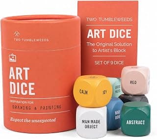 The solution to artist's block – Roll to decide what to draw or paint – Fun, Unique Gift for Artists of All Levels Two Tumbleweeds Art Dice - Drawing & Painting Prompts, Set of 9 dice B0BKTNJ24Z
