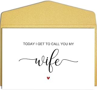 Qiliji Today I Get To Call You My Wife Wedding Day Card, To My Wife on Our Wedding Day Card, Wedding Day Vow Card for Bride, Bride Gift from Groom
