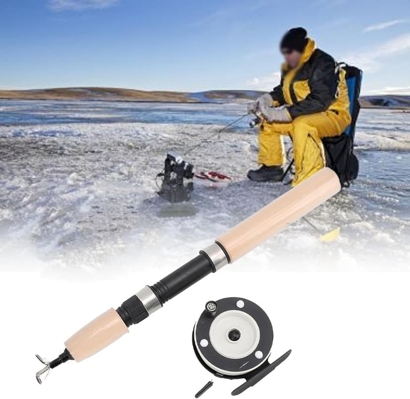 Fockety Ice Fishing Rod and Reel Combo, 29.5 inch Ultralight Spinning Ice Fishing Combos, High Visibility Ice Fishing Pole Ice Fishing Gear for Walleye, Perch, Panfish and Trout