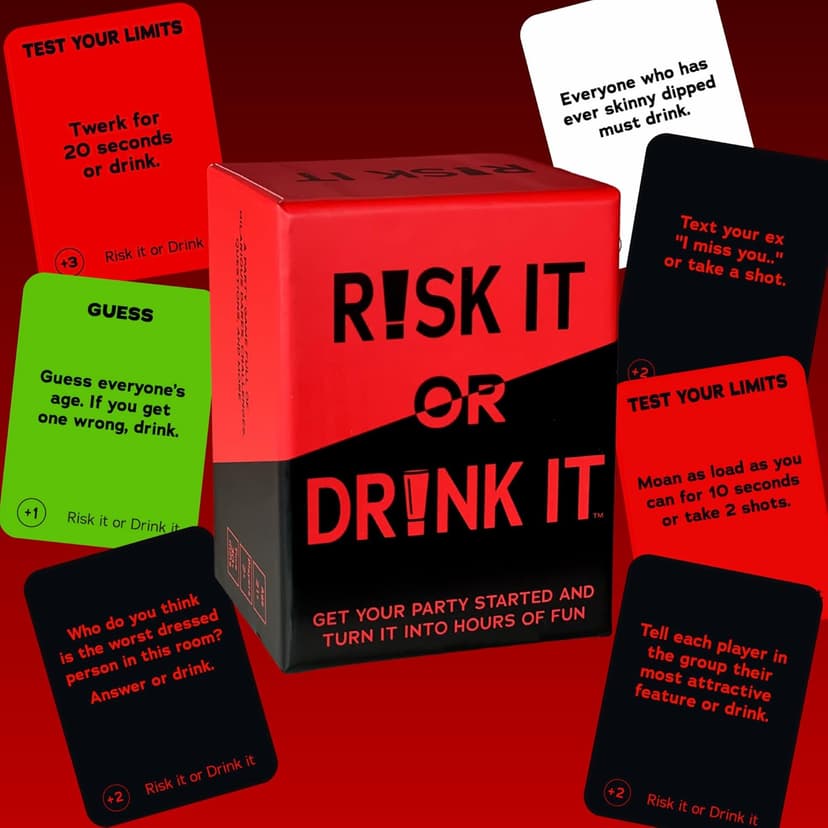 | Fun Drinking Game for Adults: 150 Hilarious Dares & Risky Questions | Adult Party Games for Block Party, Pregame, College, Girls Night, Bachelorette