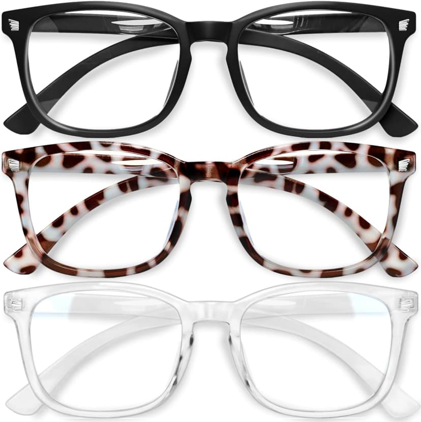 Gaoye Stylish Blue Light Glasses for Woman - Computer Glasses for Blue Light Blocking - Lightweight Frames - 3 pack