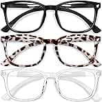 Gaoye Stylish Blue Light Glasses for Woman - Computer Glasses for Blue Light Blocking - Lightweight Frames - 3 pack