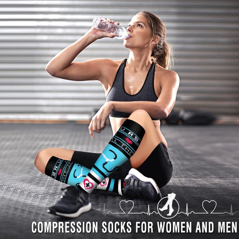 6 Pack Copper Compression Socks for Women and Men Circulation-Best Support for Medical,Running,Nursing,Athletic B082QTVPCM