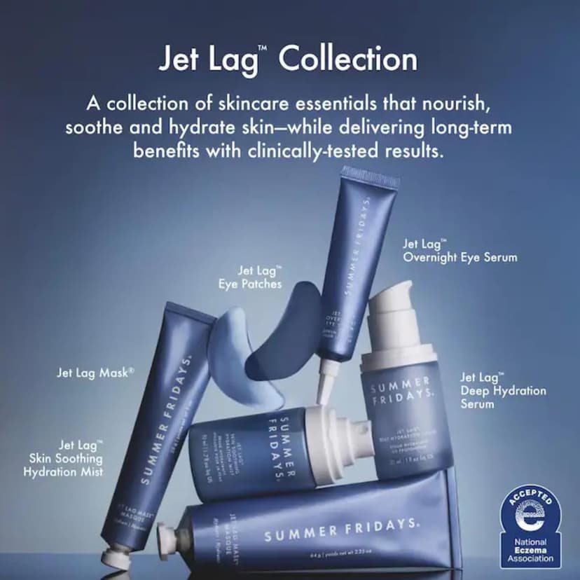 Summer Fridays Jet Lag Hydrating Eye Patches - De-puffing Hydrogel Under Eye Masks with Hyaluronic Acid, Caffeine + Peptides - Soothing + Refreshing At-Home + Travel Skin Care (6 Pairs) B0F19YY96Z