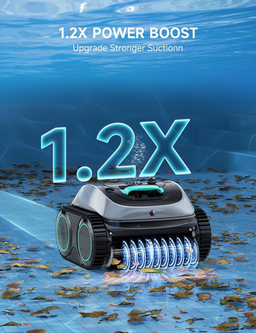 WYBOT C1 Cordless Robotic Pool Cleaner, 4-in-1 Pool Vacuum for Inground Pools & Above Ground Pool Up to 150 Mins Runtime, Power Suction with Smart Navigation & APP Control (Lake Green)