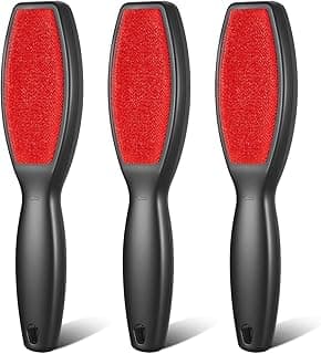 3 Pack Lint Brushes for Clothes, Double-Sided Lint Remover Brush, Reusable Pet Hair Remover, Sheet and Carpet Cleaning Brush for Clothes Sheet Carpet Furniture Fabric