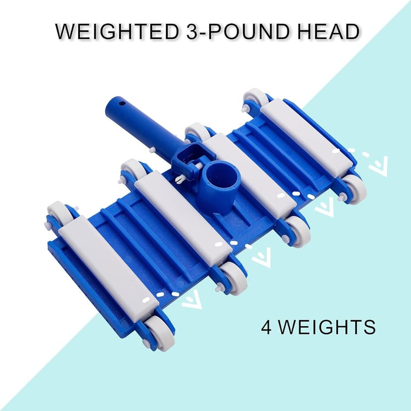 Uoark Pool Vacuum Head with Wheels, 14" Heavy Duty Head, Pool Vacuum Head Suitable for Above Ground and inground Pools(Pole not Included)