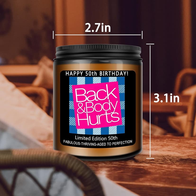 Homsolver 50th Birthday Gifts for Her Him, Happy 50th Birthday Candles Gift for Women Men, Funny 50 Years Old Decorations Ideas- Lavender Scented Candle