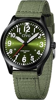 CIVO Analog Wrist Watches for Men: Waterproof Stainless Steel Mens Watches - Silver Watch with Easy Read Dial Men's Watch for Gift