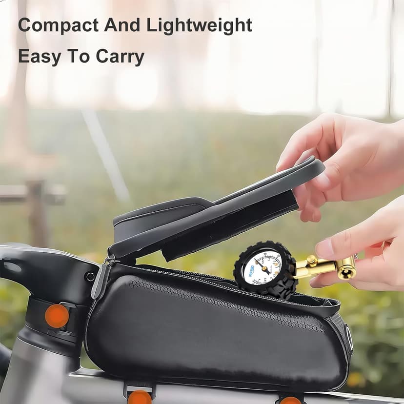 GODESON Bike Tire Pressure Gauge - Dual Head for Schrader & Presta Valves,0-60 PSI / 4 BAR Range, 1.5-Inch Dial with Gear Protection Sleeve - Suitable for MTB, Road, E-Bikes and Motobike