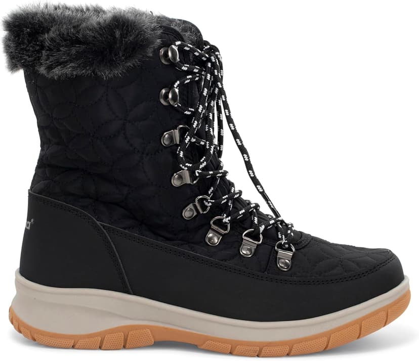 Chooka Womens Belltown Mid Faux Fur Cold Weather Boot - Water-Repellent Winter Snow Boot with Memory Foam Insole & Warm Plush Lining