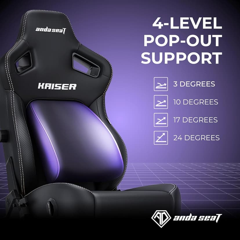 Anda Seat Kaiser 4 XL Gaming Chairs for Adults - Ergonomic Gray Fabric Gaming Chairs with 6DArmrest, Comfortable Office Seat with Lumbar Support, Heavy Duty Wide Gamer Seat