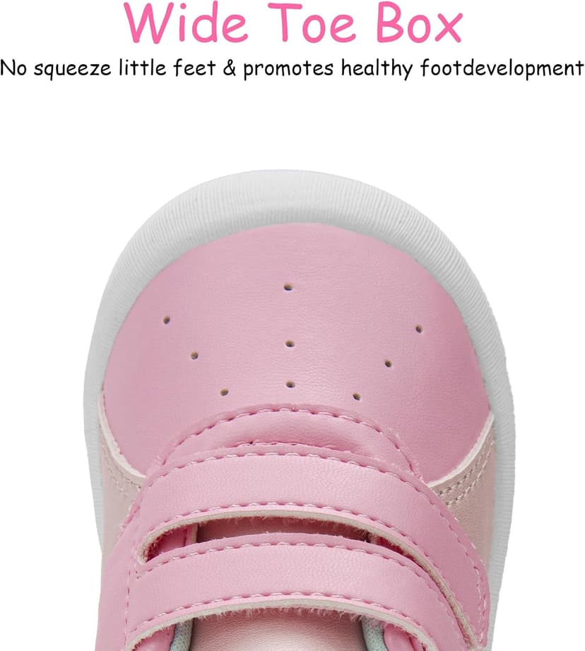 Wide Toe Box Lightweight Non-Slip Outsole Breathable Mesh Upper Birthday Gifts Infant Toddler Baby Zero Drop Shoes Boy Girl First Walking Shoes 6-30 Months B0FNWXKQQ8