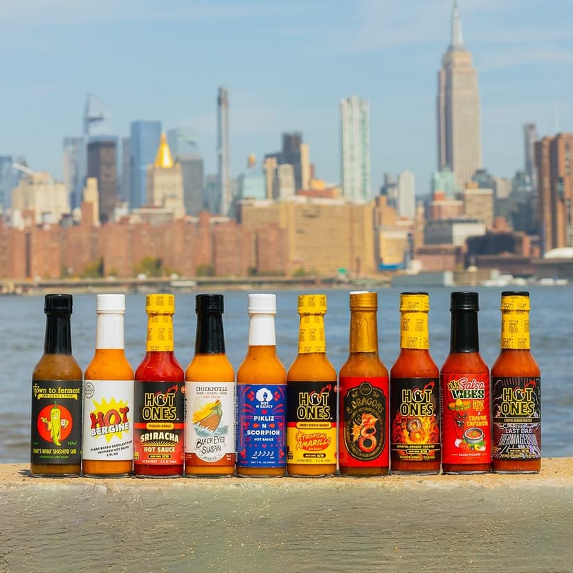 Hot Ones Hot Sauce Challenge - Season 30 - Hot Sauces Gift Sets - Variety Pack - Made with Natural Ingredients - Unique Small Batch Sampler Gift Set - 5 fl oz Bottles (10-Pack) B0GVVYMJKM