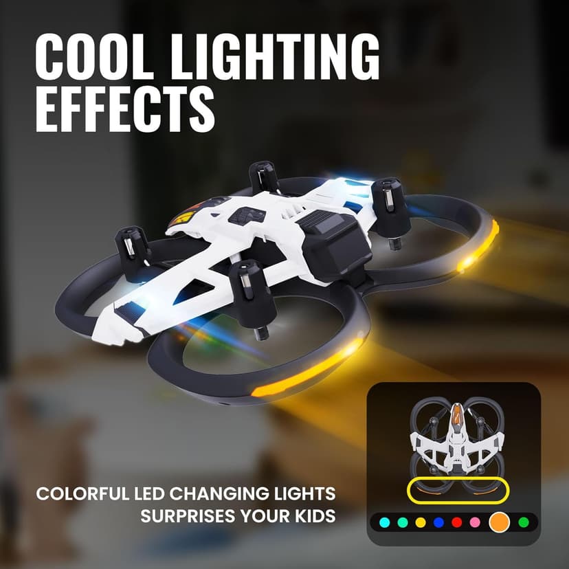 HISINGY MACH 500 Tiny Drones for Kids, Mini Micro Nano Indoor RC Quadcopter for Age 8-12 10-15 12-14,Kids Drone with LED Light,Optical Flow Positioning,3 Speeds,Toys Gifts for Teen Boys Girls