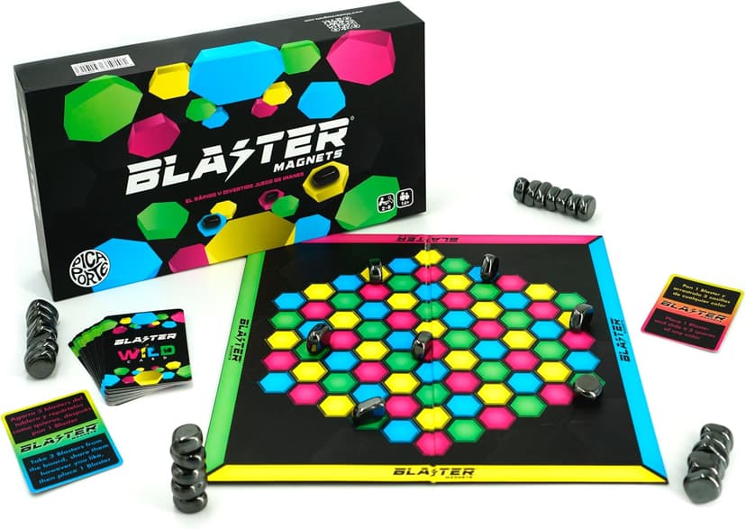 Board Game – an Incredible Magnet Game That Will Catch You! Magnetic Chess with 32 Magnetic Stones, Colorful Board, 18 Wild Cards, 2 to 8 Players. Parties, Strategy.