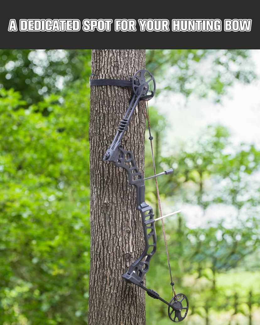 Treestand Bow Hanger with Strap - Saddle Hunting Bow Hanger - Folding Lightweight Bow Hanger with Backpack Hook - Bow Hunting Accessories Crossbow Bow Hanger - Mobile Hunting