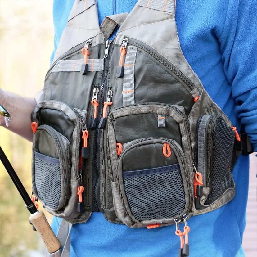 Raprance Fly Fishing Vest Backpack - Adjustable Lightweight and Quick-Dry, with 17 Pocketsfor Trout Bass Saltwate